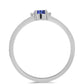 Pierścionek ze srebra próby 925 z tanzanitem klasy AAA i białym topazem