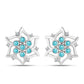 Kolczyki ze srebra próbe 925 z kwarcem Paraiba i białym topazem