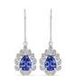 Kolczyki ze srebra próbe 925 z tanzanitem klasy AAA i białym topazem