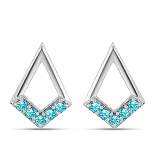 Kolczyki ze srebra próbe 925 z kwarcem Paraiba