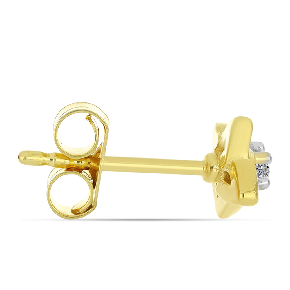Kolczyki srebrne pozłacane z białym diamentem 2 