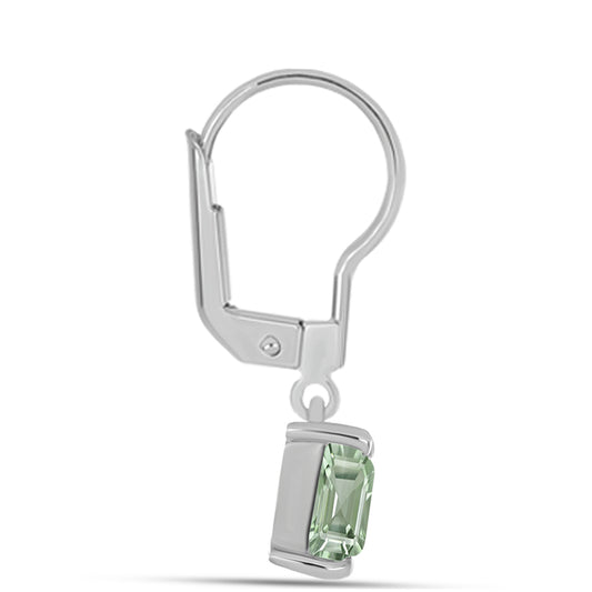 Kolczyki ze srebra próbe 925 z zielonym ametystem