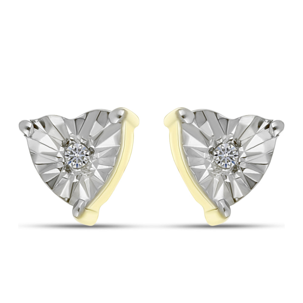 Kolczyki srebrne pozłacane z białym diamentem 1 