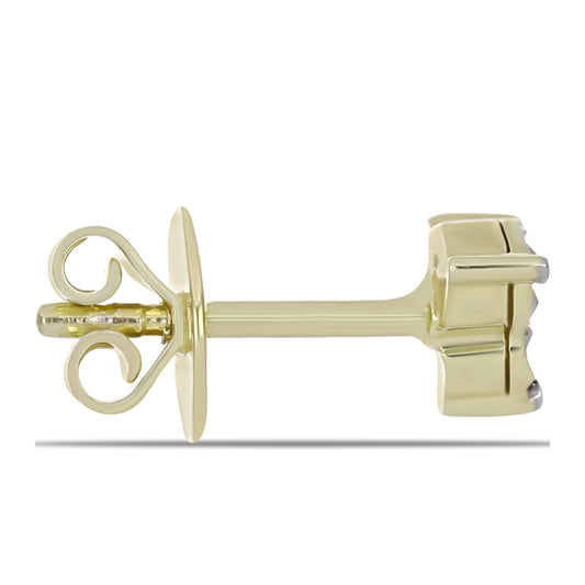 Kolczyki srebrne pozłacane z białym diamentem