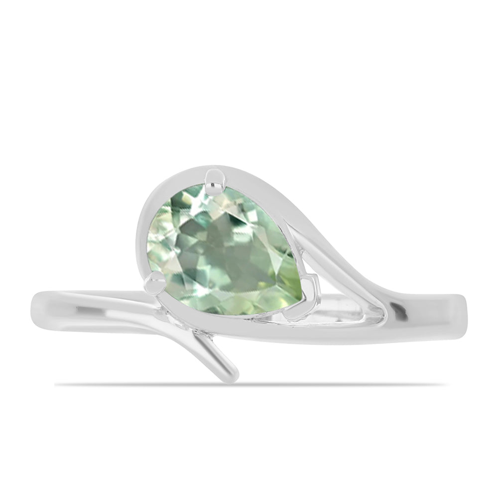 Pierścionek ze srebra próby 925 z zielonym ametystem