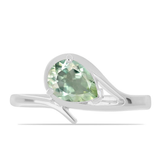 Pierścionek ze srebra próby 925 z zielonym ametystem