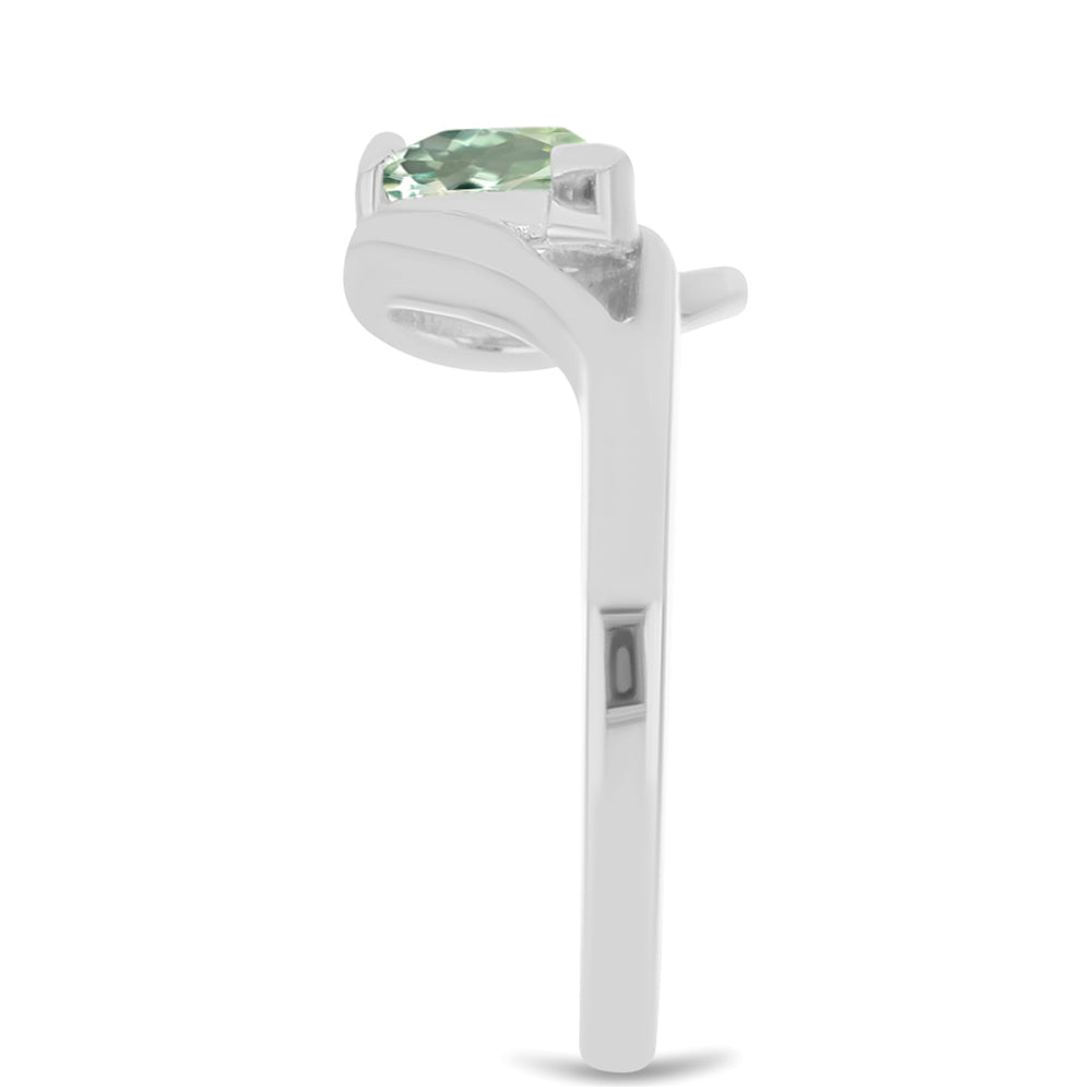 Pierścionek ze srebra próby 925 z zielonym ametystem 4 