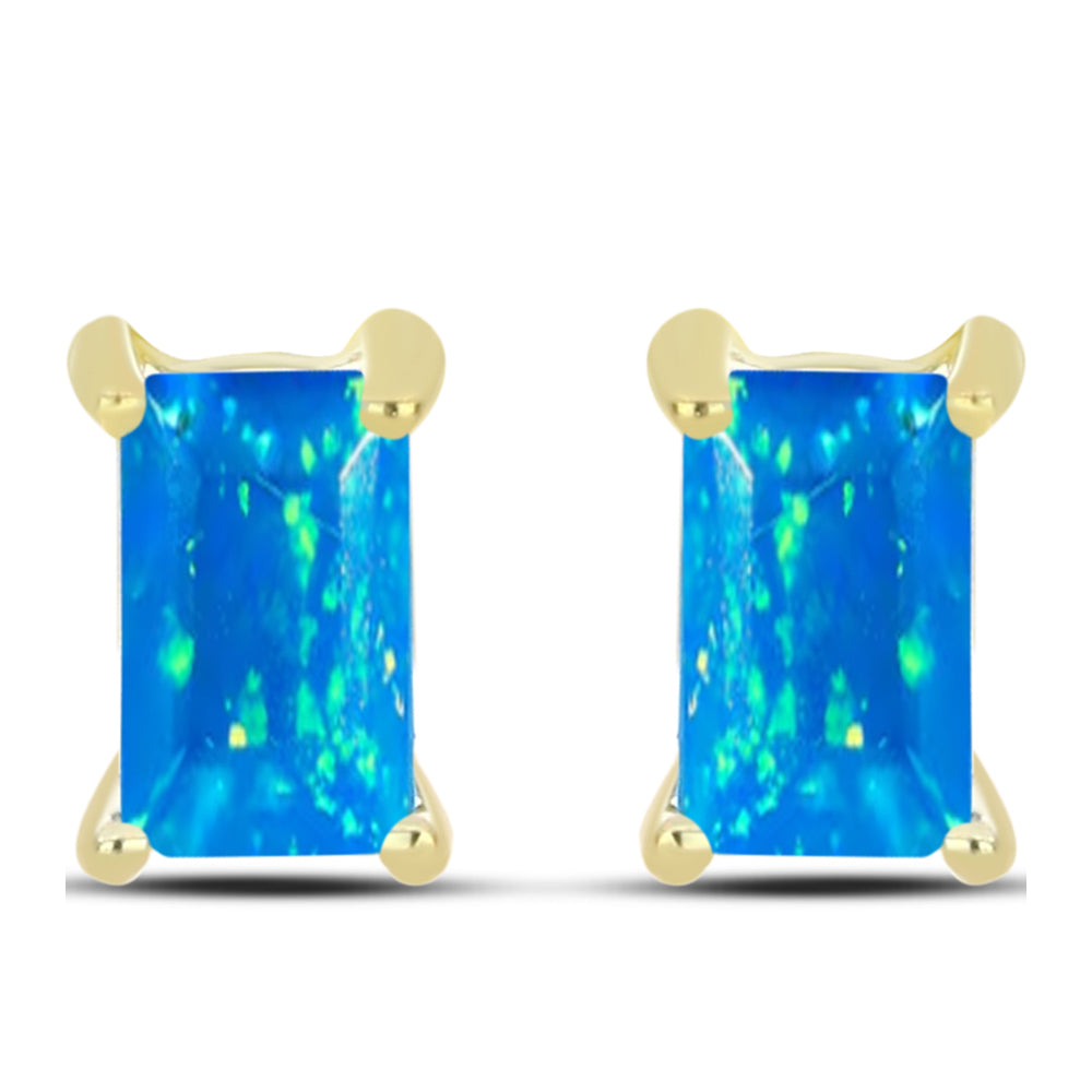 Kolczyki srebrne pozłacane z rajskim opalem etiopskim