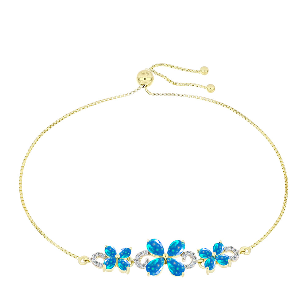 Bransoletka srebrna pozłacana z rajskim opalem etiopskim i białym topazem 1 