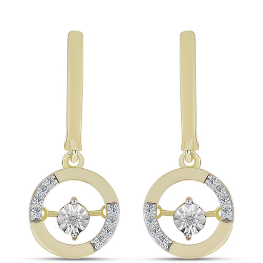 Kolczyki srebrne pozłacane z białym diamentem i białym topazem