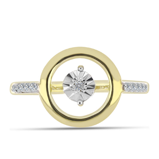 Pierścionek srebrny pozłacany z białym diamentem i białym topazem