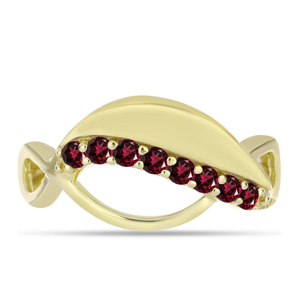 Pierścionek srebrny pozłacany z granatem rodolitem 1 