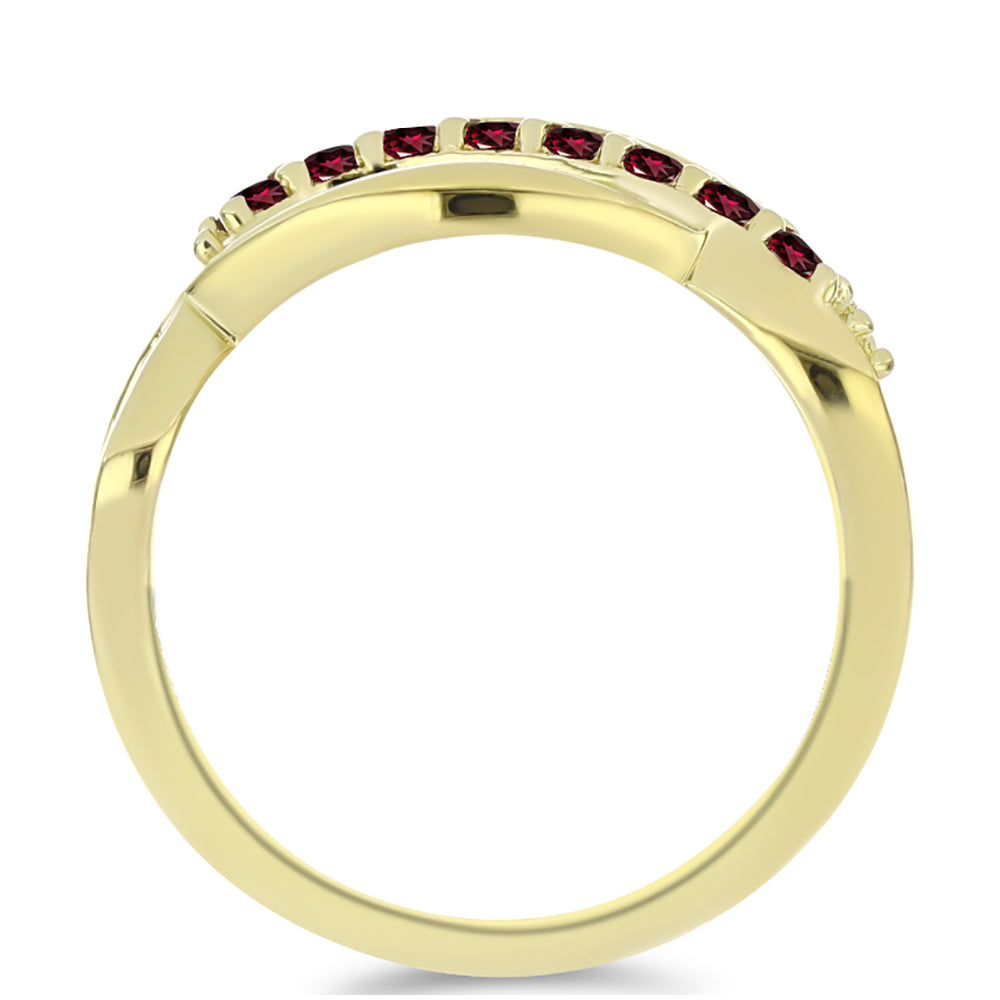 Pierścionek srebrny pozłacany z granatem rodolitem 2 