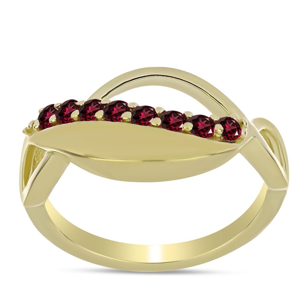 Pierścionek srebrny pozłacany z granatem rodolitem