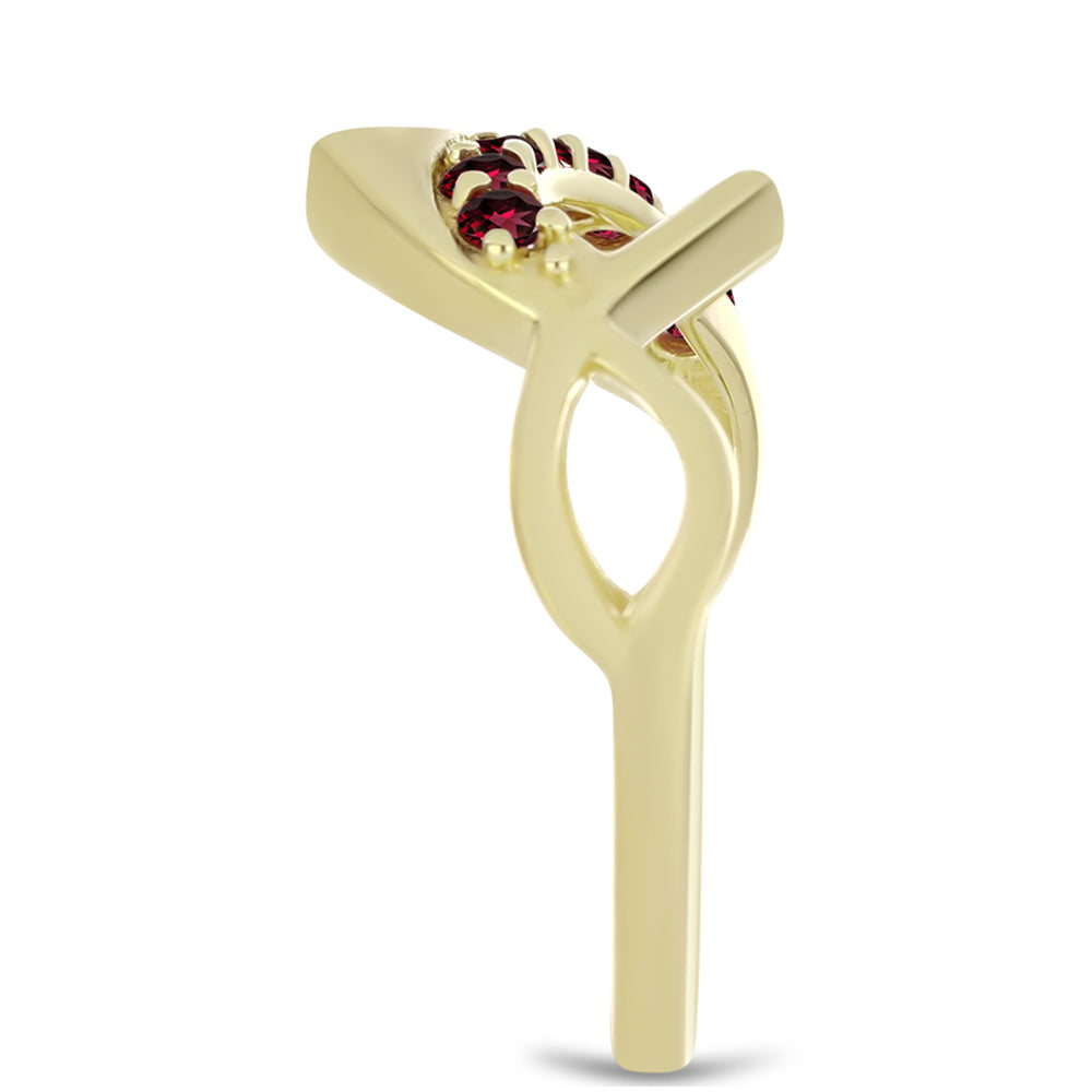 Pierścionek srebrny pozłacany z granatem rodolitem 4 