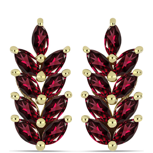 Kolczyki srebrne pozłacane z granatem rodolitem