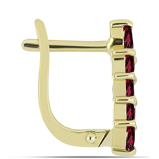 Kolczyki srebrne pozłacane z granatem rodolitem