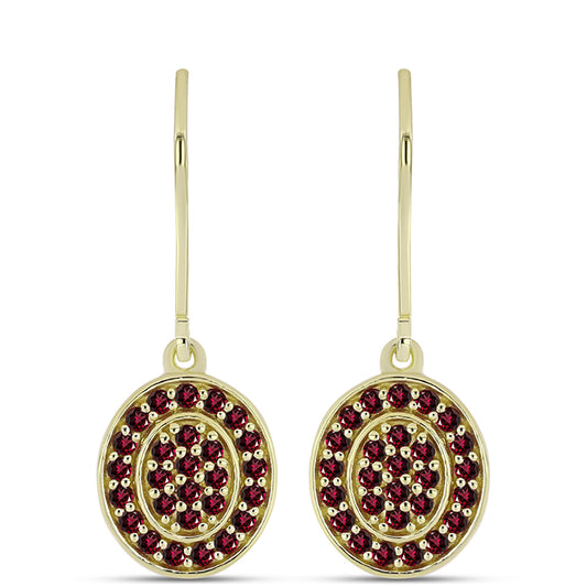 Kolczyki srebrne pozłacane z granatem rodolitem