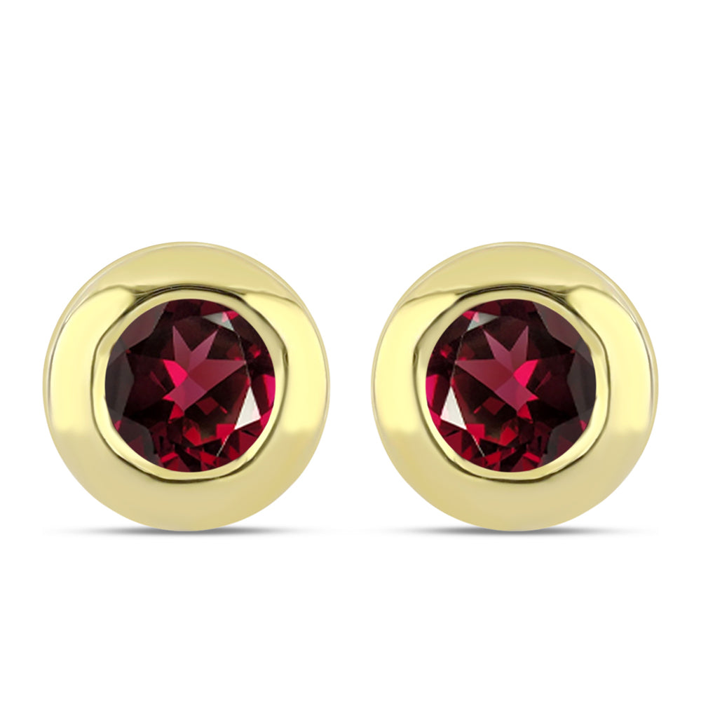 Kolczyki srebrne pozłacane z granatem rodolitem 1 