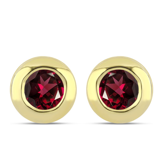 Kolczyki srebrne pozłacane z granatem rodolitem