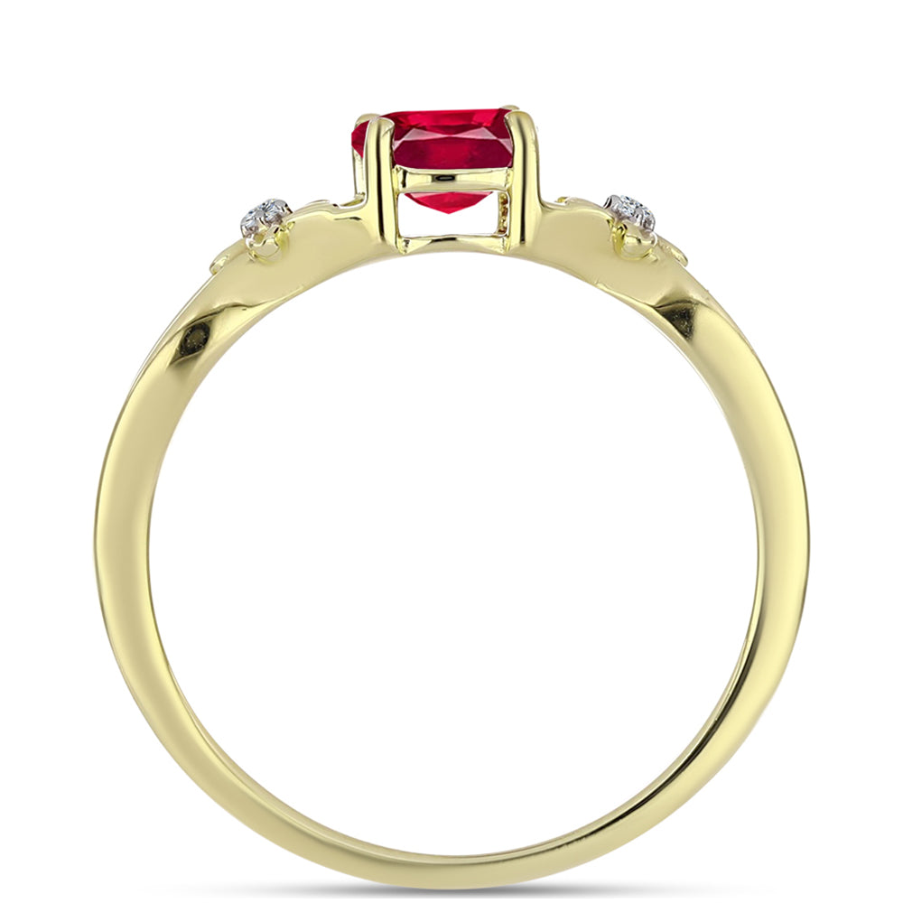 Pierścionek srebrny pozłacany z malgaskim rubinem i białym topazem 2 