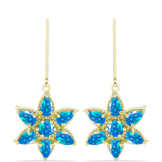 Kolczyki srebrne pozłacane z rajskim opalem etiopskim