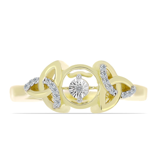 Pierścionek srebrny pozłacany z białym diamentem i białym topazem