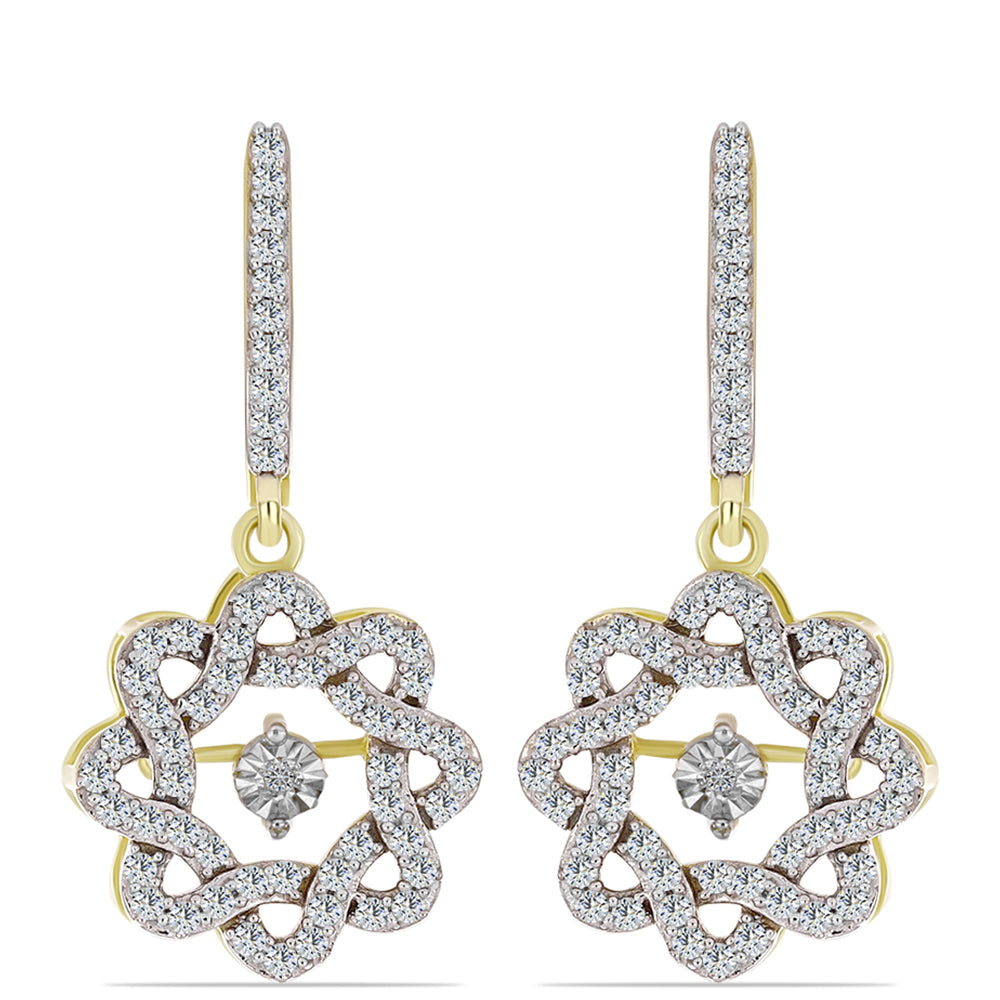 Kolczyki srebrne pozłacane z białym diamentem i białym topazem 1 