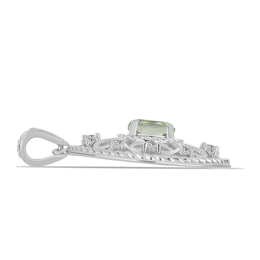 Zawieszka ze srebra próba 925 z zielonym ametystem