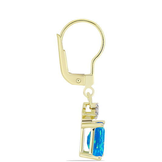 Kolczyki srebrne pozłacane z rajskim opalem etiopskim i białym topazem