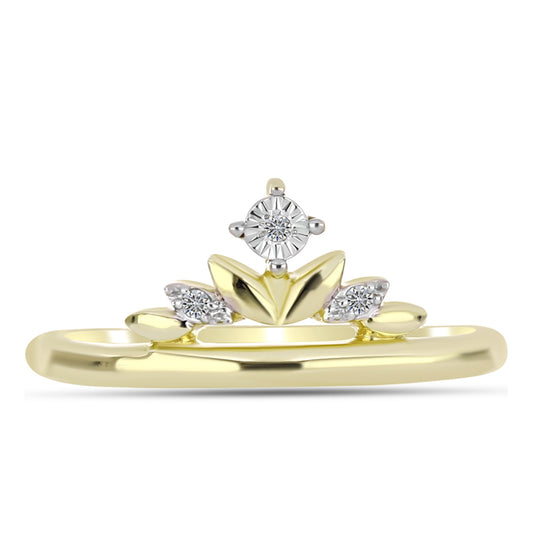 Pierścionek srebrny pozłacany z białym diamentem