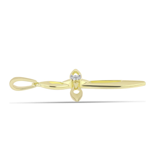 Zawieszka srebrna pozłacana z białym diamentem