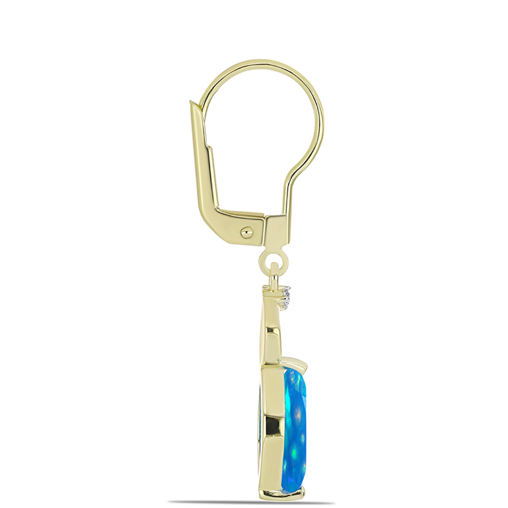 Kolczyki srebrne pozłacane z rajskim opalem etiopskim i białym topazem 2 