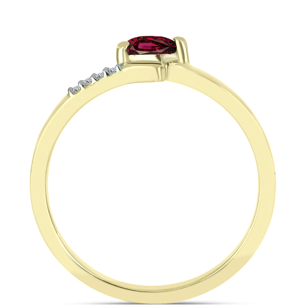 Pierścionek srebrny pozłacany z granatem rodolitem i białym topazem 2 