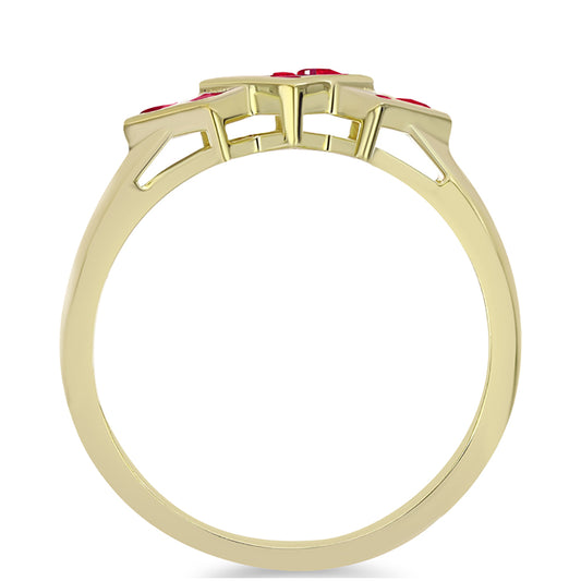 Pierścionek srebrny pozłacany z malgaskim rubinem