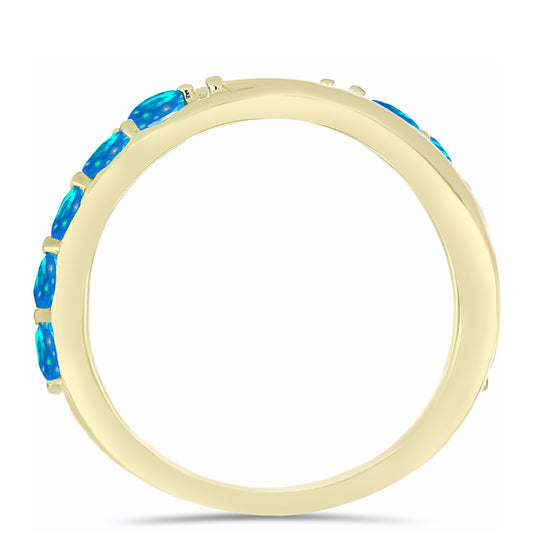 Pierścionek srebrny pozłacany z rajskim opalem etiopskim