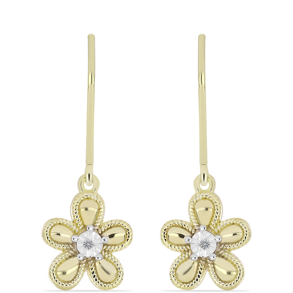 Kolczyki srebrne pozłacane z białym diamentem