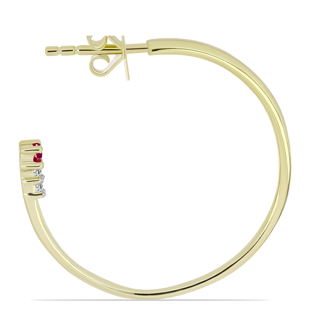 Kolczyki srebrne pozłacane z malgaskim rubinem i białym topazem 1 