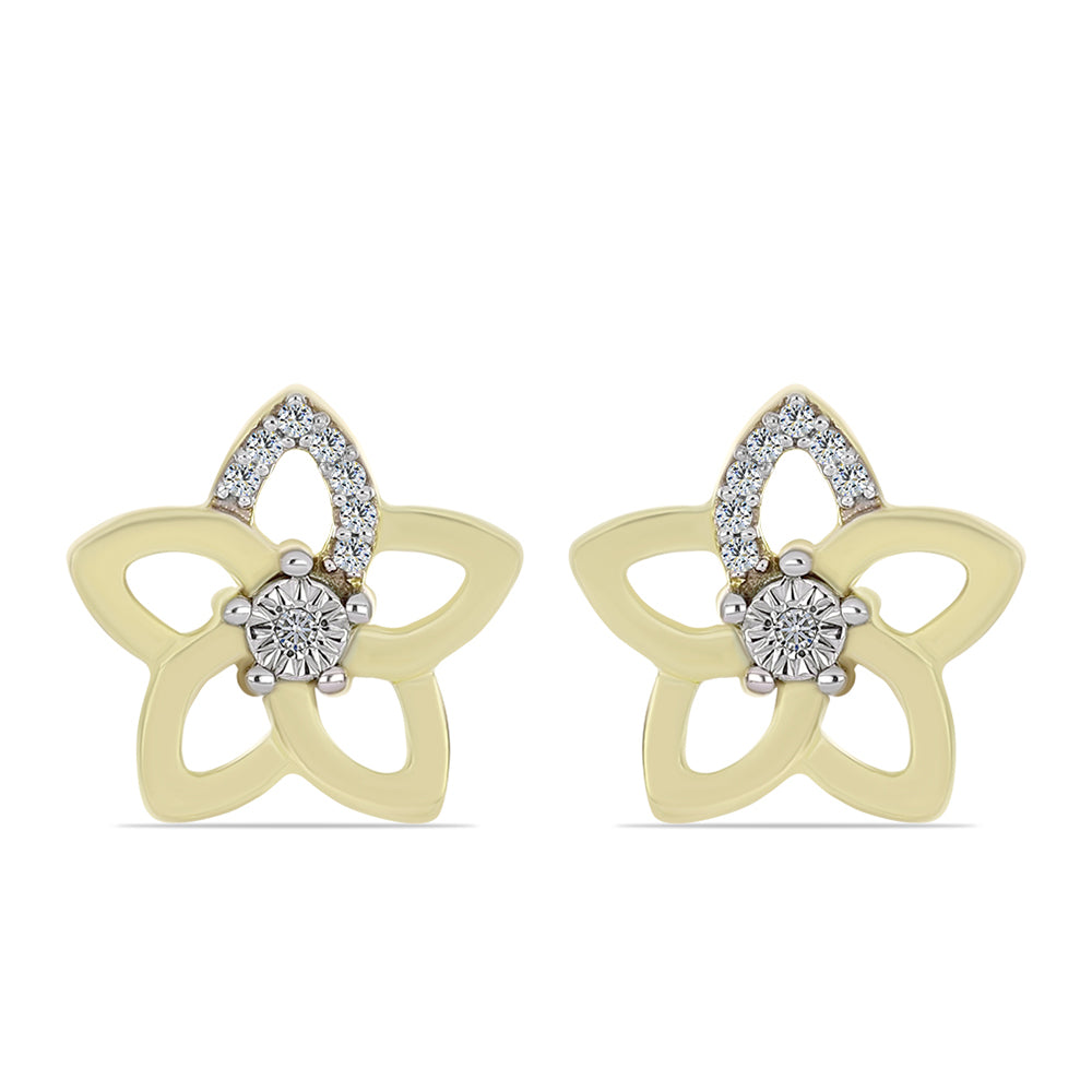 Kolczyki srebrne pozłacane z białym diamentem i białym topazem 1 