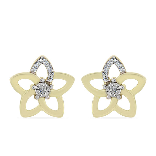 Kolczyki srebrne pozłacane z białym diamentem i białym topazem