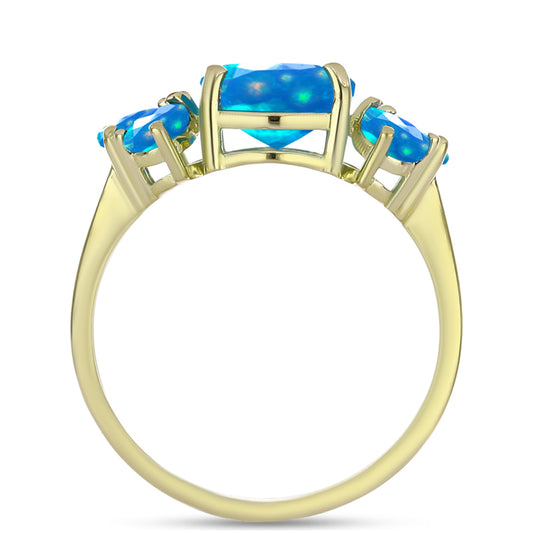 Pierścionek srebrny pozłacany z rajskim opalem etiopskim