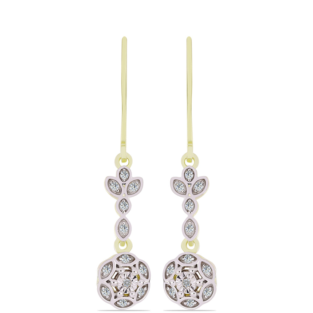 Kolczyki srebrne pozłacane z białym diamentem i białym topazem 1 