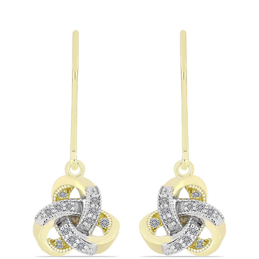 Kolczyki srebrne pozłacane z białym diamentem