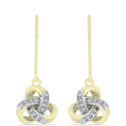 Kolczyki srebrne pozłacane z białym diamentem