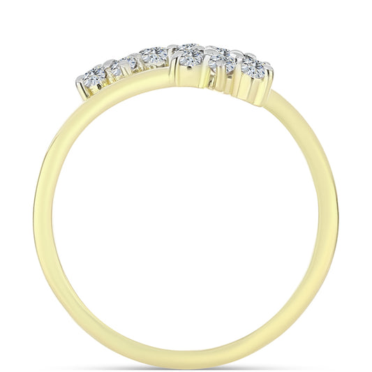 Pierścionek srebrny pozłacany z białym diamentem i białym topazem