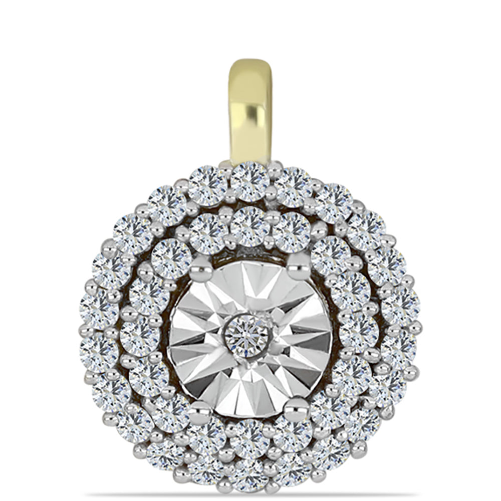 Zawieszka srebrna pozłacana z białym diamentem i białym topazem