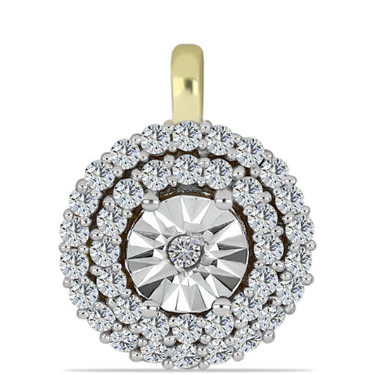 Zawieszka srebrna pozłacana z białym diamentem i białym topazem