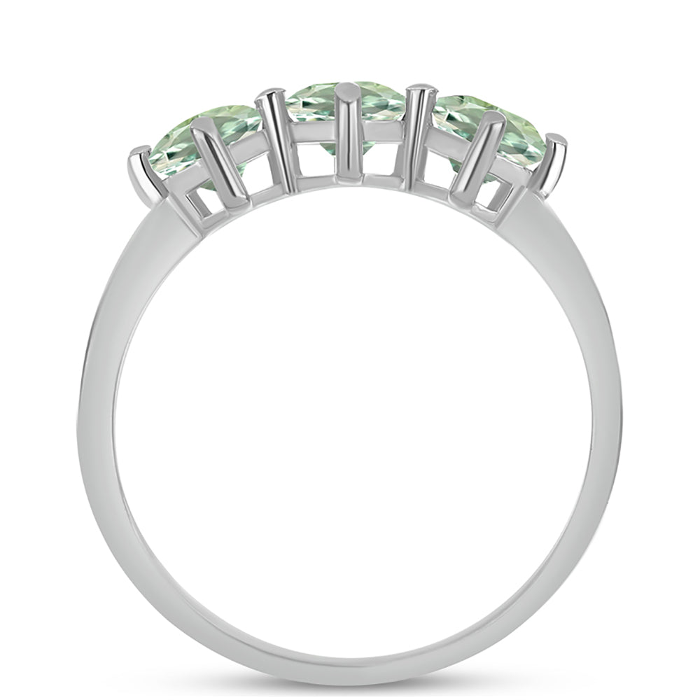 Pierścionek ze srebra próby 925 z zielonym ametystem 2 