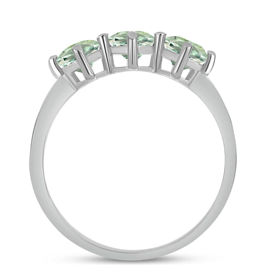 Pierścionek ze srebra próby 925 z zielonym ametystem