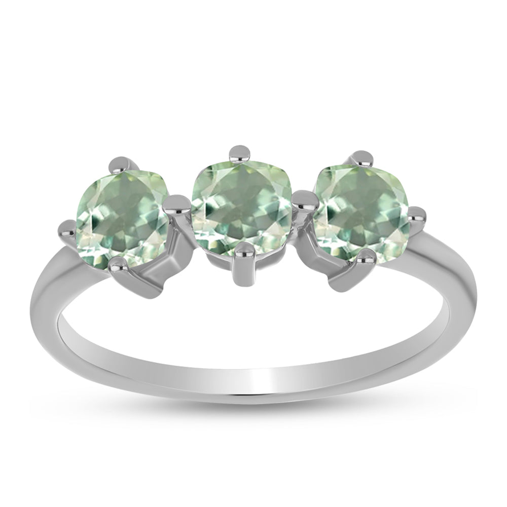 Pierścionek ze srebra próby 925 z zielonym ametystem 3 